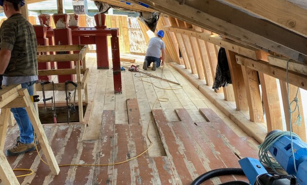 Work on the new main deck